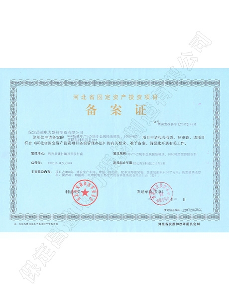 Record certificate